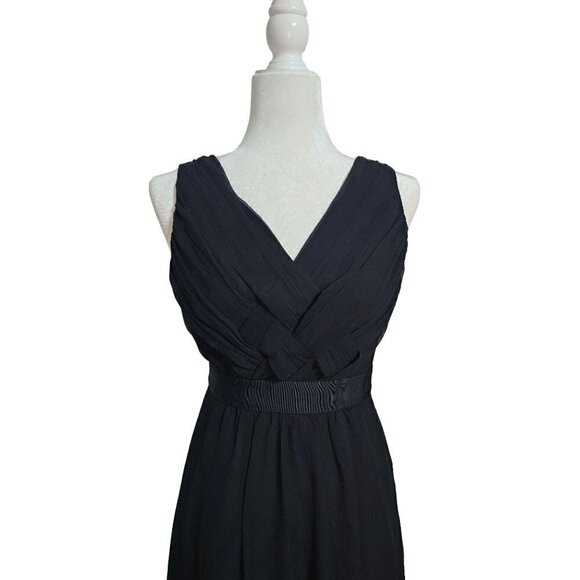 Banana Republic NWT black 100% silk flowy mini crisscross front dress size 0 - Picture 5 of 8